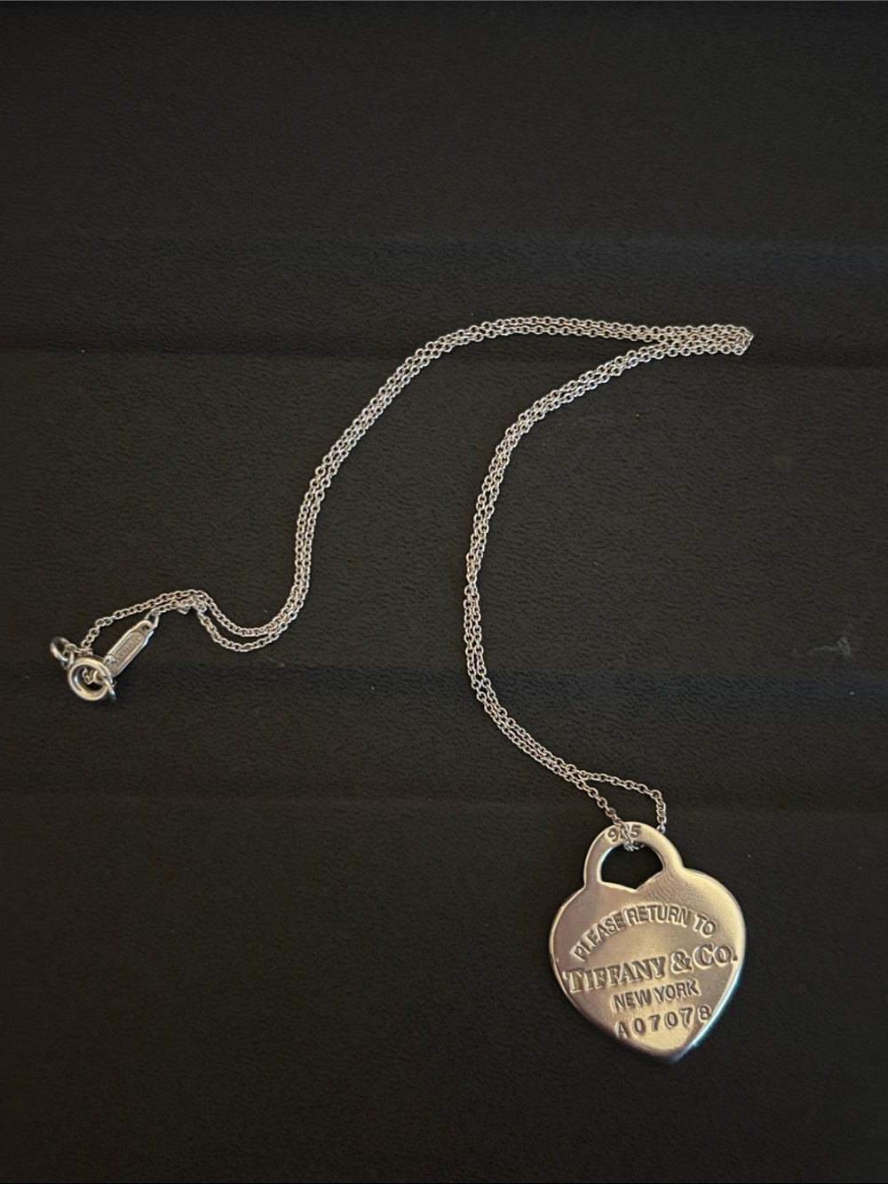 Tiffany & Co. Silver Heart Tag Pendant Necklace